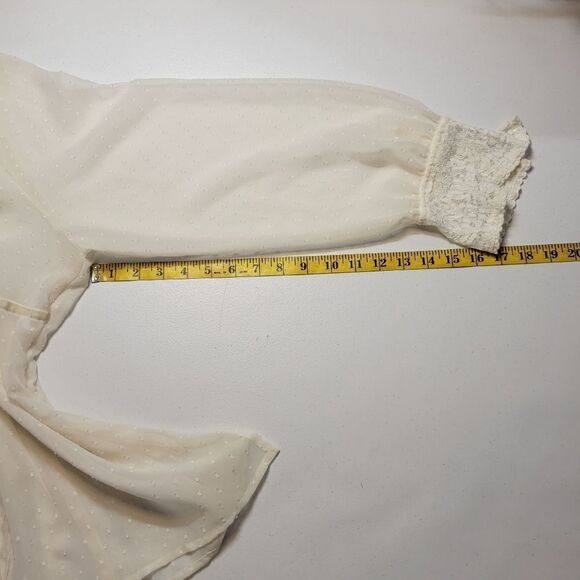 Emma James Y2K White Swiss Dot Sheer Lace Blouse Top Women's Plus Size 22W - Picture 13 of 15